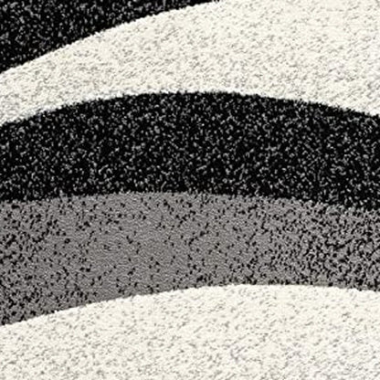 3' X 5' Gray Abstract Power Loom Area Rug