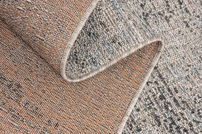 3' X 5' Blue And Gray Distressed Area Rug