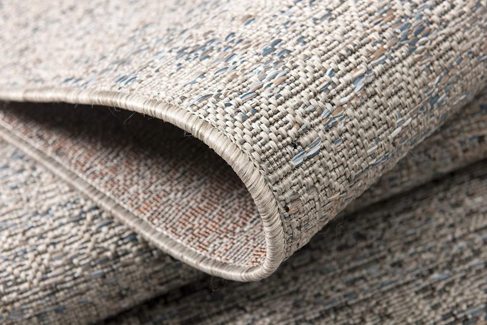 3' X 5' Blue And Gray Distressed Area Rug