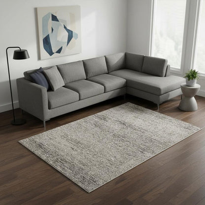 3' X 5' Blue And Gray Distressed Area Rug