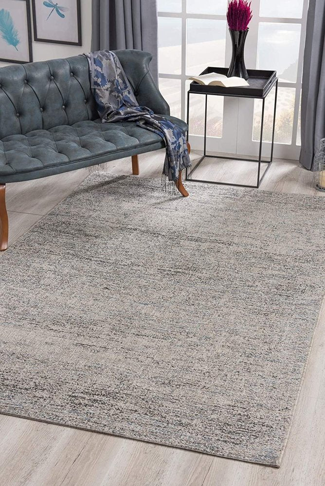 3' X 5' Blue And Gray Distressed Area Rug