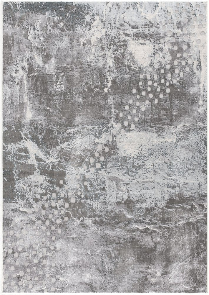 5' X 7' Gray And Ivory Abstract Area Rug