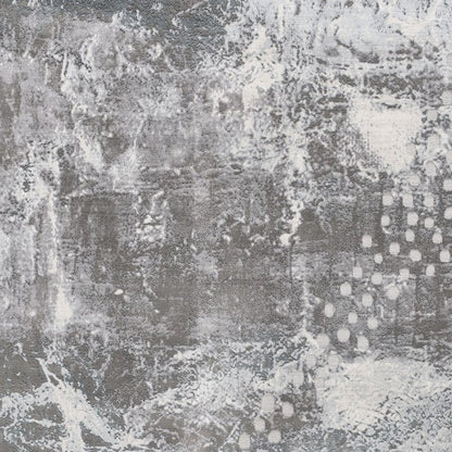 6' X 9' Gray And Ivory Abstract Shag Area Rug