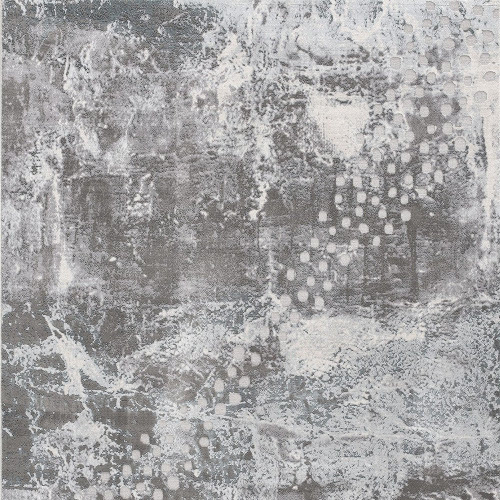 5' X 7' Gray And Ivory Abstract Area Rug