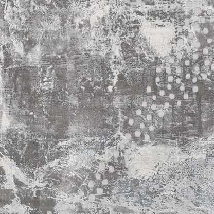 6' X 9' Gray And Ivory Abstract Shag Area Rug