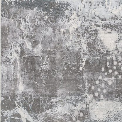 6' X 9' Gray And Ivory Abstract Shag Area Rug