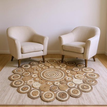 6' Natural Jute Hand Braided Round Rug