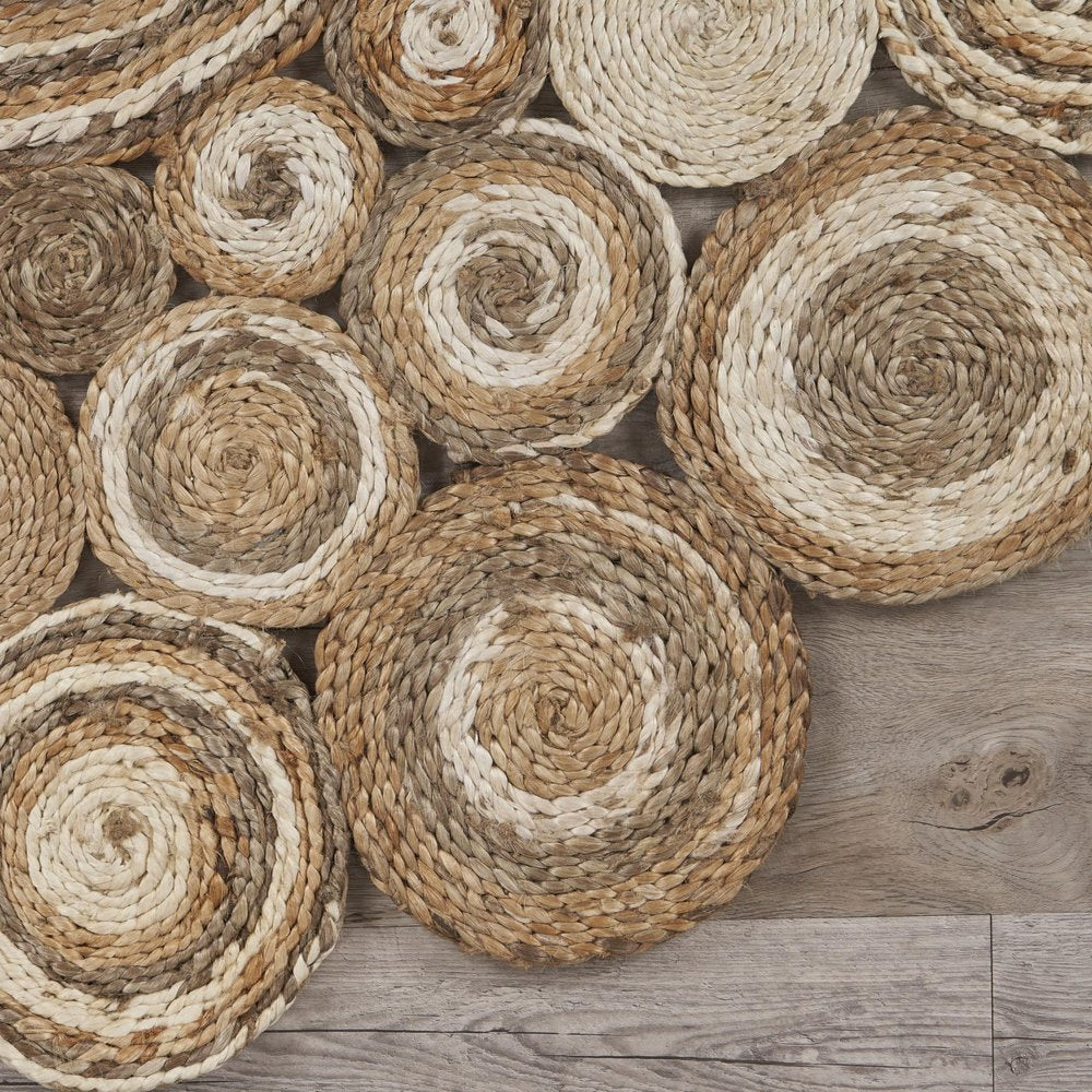 6' Natural Jute Hand Braided Round Rug