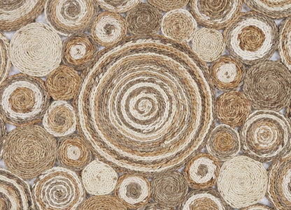 6' Natural Jute Hand Braided Round Rug