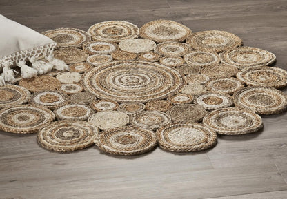 6' Natural Jute Hand Braided Round Rug
