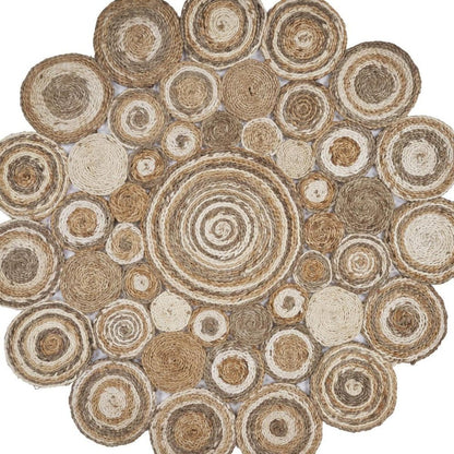 6' Natural Jute Hand Braided Round Rug