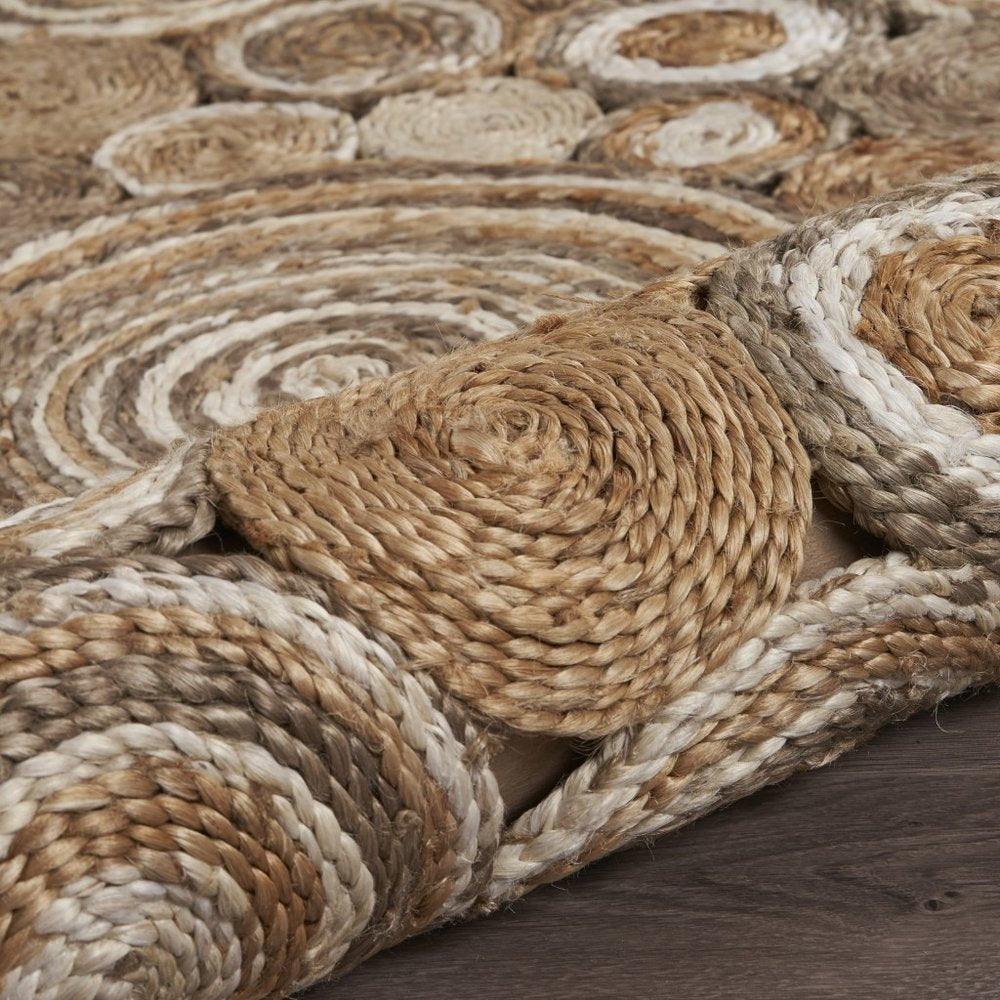 8' Natural Jute Hand Braided Round Rug