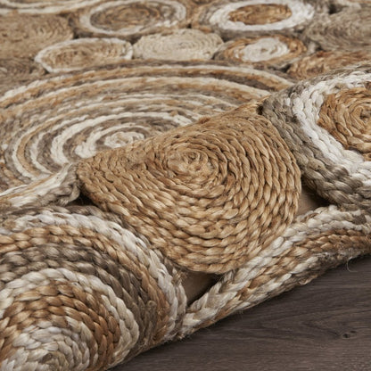 8' Natural Jute Hand Braided Round Rug