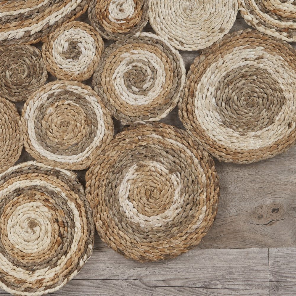 8' Natural Jute Hand Braided Round Rug