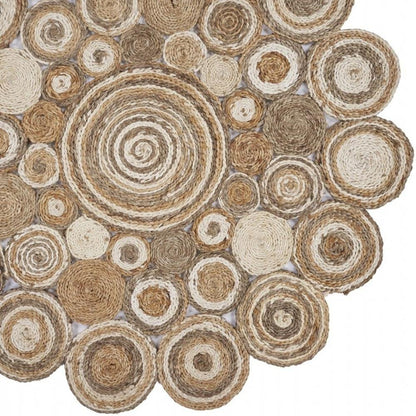 8' Natural Jute Hand Braided Round Rug