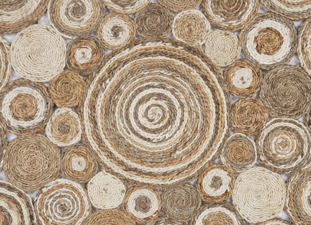 8' Natural Jute Hand Braided Round Rug