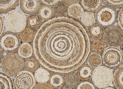 8' Natural Jute Hand Braided Round Rug