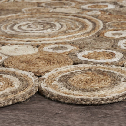 6' Natural Jute Hand Braided Round Rug