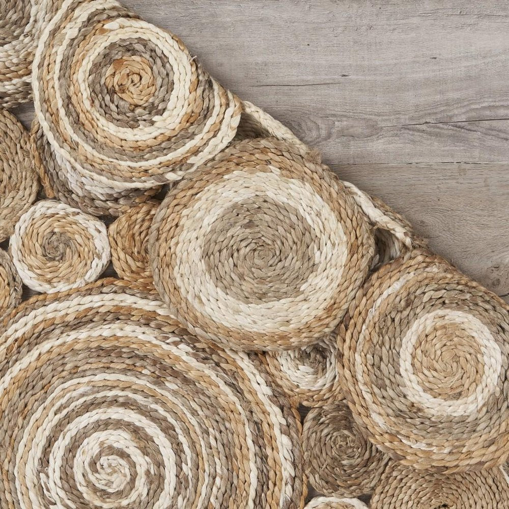 8' Natural Jute Hand Braided Round Rug