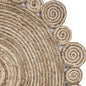 5' X 5' Beige Jute Abstract Geometric Hand Braided Area Rug