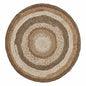 5' Beige Jute Abstract Geometric Hand Braided Round Rug