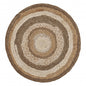 5' Beige Jute Abstract Geometric Hand Braided Round Rug