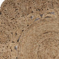 5' X 5' Natural Jute Abstract Geometric Hand Braided Area Rug