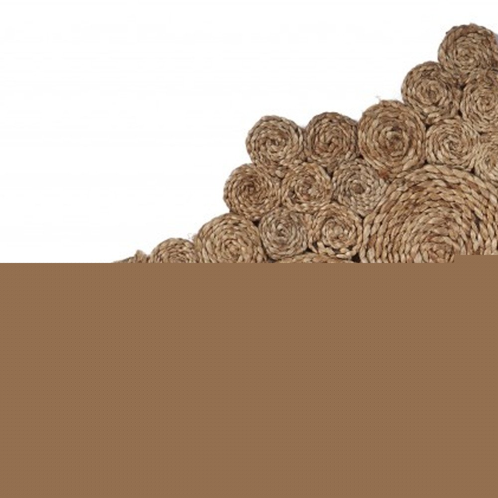 5' X 5' Natural Jute Abstract Geometric Hand Braided Area Rug