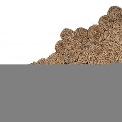 5' X 5' Natural Jute Abstract Geometric Hand Braided Area Rug