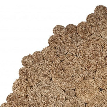 8' Natural Jute Hand Braided Round Rug