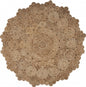 5' X 5' Natural Jute Abstract Geometric Hand Braided Area Rug