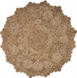 5' X 5' Natural Jute Abstract Geometric Hand Braided Area Rug