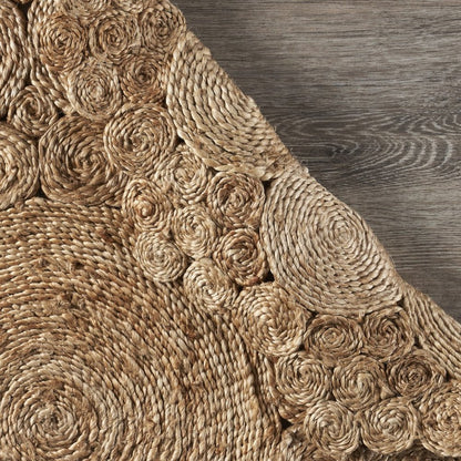 8' Natural Jute Hand Braided Round Rug