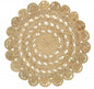 6' Natural Jute Abstract Geometric Hand Braided Round Rug