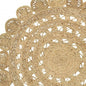 5' X 5' Natural Jute Abstract Geometric Hand Braided Area Rug