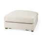 39" Beige Fabric and Brown Cocktail Ottoman