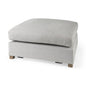 39" Light Gray Fabric and Brown Cocktail Ottoman