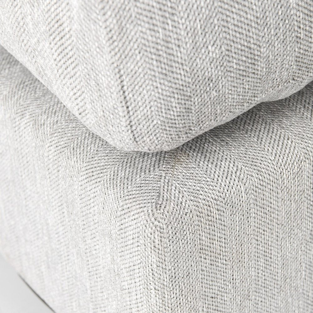 39" Light Gray Fabric and Brown Cocktail Ottoman