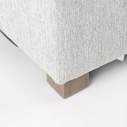 39" Light Gray Fabric and Brown Cocktail Ottoman