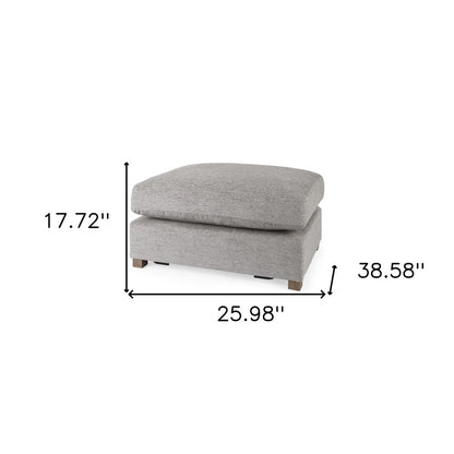26" Gray Fabric and Brown Cocktail Ottoman