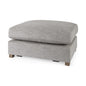 26" Gray Fabric and Brown Cocktail Ottoman
