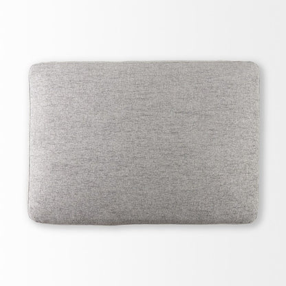 26" Gray Fabric and Brown Cocktail Ottoman