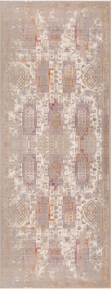 8' X 11' Beige and Ivory Medallion Non Skid Area Rug