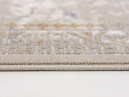 8' X 11' Beige and Ivory Medallion Non Skid Area Rug