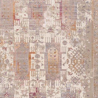 8' X 11' Beige and Ivory Medallion Non Skid Area Rug