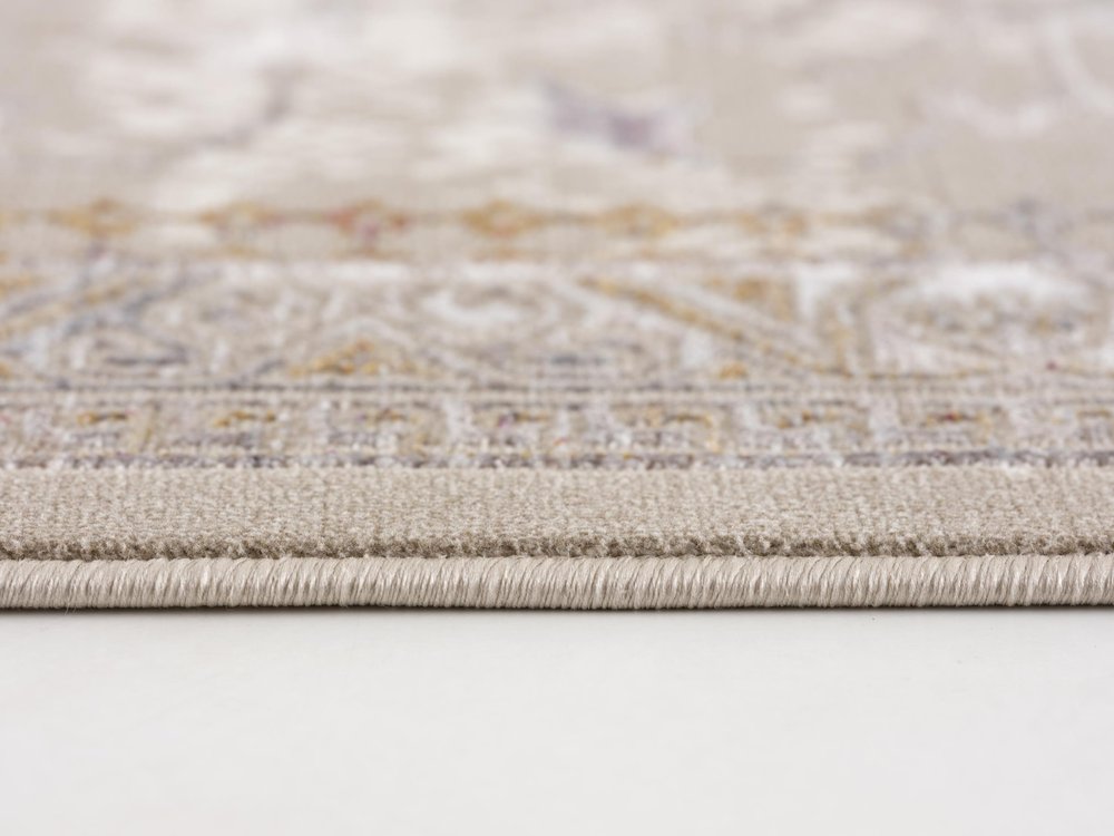8' X 11' Beige and Ivory Medallion Non Skid Area Rug