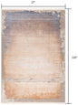 10' Beige And Blue Abstract Runner Rug