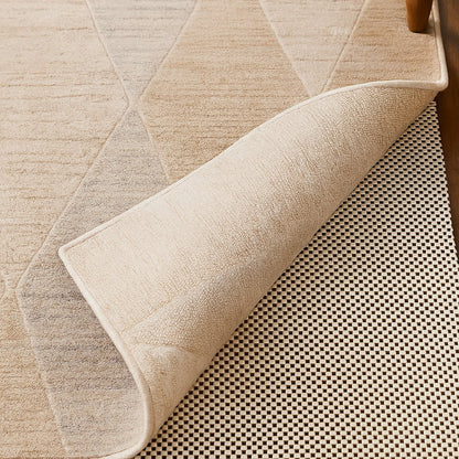 6' x 9' Ivory Striped Weave Non Slip Rug Pad