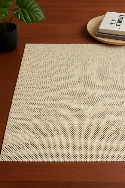 6' x 9' Ivory Striped Weave Non Slip Rug Pad