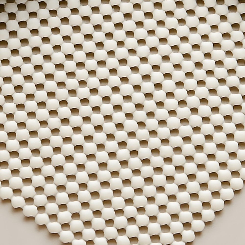 2' x 8' Ivory Striped Weave Non Slip Rug Pad